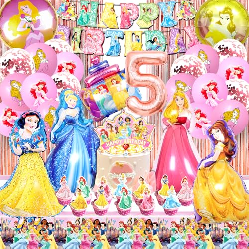 Prinzessin Geburtstag 5, 53 Stück Prinzessin Geburtstag Deko 5 Jahre, Luftballons 5 Jahre Mädchen Prinzessin, Folienballon Prinzessin Geburtstag, Happy Birthday Deko Set 5 Jahre Prinzessin Prinzessin Geburtstag 5, 53 Stück Prinzessin Geburtstag Deko 5 Jahre, Luftballons 5 Jahre Mädchen Prinzessin, Folienballon Prinzessin Geburtstag, Happy Birthday Deko Set 5 Jahre Prinzessin von AWOUSUE
