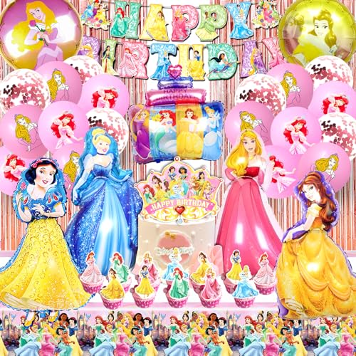 Prinzessin Geburtstag Deko Set, 52 Stück Prinzessin Party Deko Kindergeburtstag, Ballons Prinzessin Geburtstag, Folienballon Prinzessin Geburtstag, Prinzessin Cupcake Topper Prinzessin Geburtstag Deko Set, 52 Stück Prinzessin Party Deko Kindergeburtstag, Ballons Prinzessin Geburtstag, Folienballon Prinzessin Geburtstag, Prinzessin Cupcake Topper von AWOUSUE
