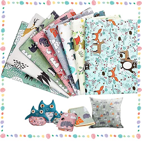 Zeaying 8 Stück Stoffe Zum Nähe, Stoffe Zum Nähen Baumwolle, Patchworkstoff, 50 x 40 cm Patchwork Paket, Stofe Zum Kinder für Craft Sewing Handmade DIY von Zeaying