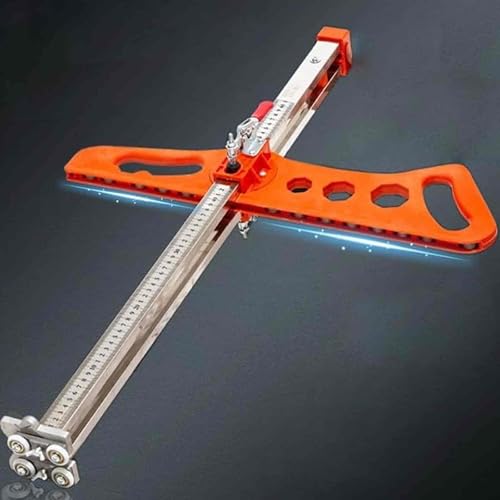 Faltbares Trockenbau-Schneidewerkzeug, Hochpräzises Trockenbau-Schneidewerkzeug, für Wand, Bau, Dekoration, Doppelpositionierung, 23 Räder, Orange von AWYYA