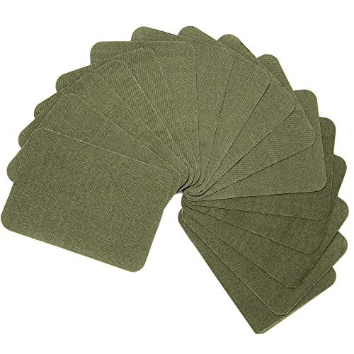 AXEN 12PCS Iron on Repair Patches, 100% Cotton Fabirc Mending Patches for Clothing, Pants, Dress, Shirts, Coats, Jeans and More, Amry Green von AXEN