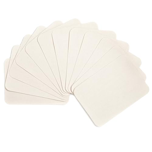 AXEN 12PCS Iron on Repair Patches, 100% Cotton Fabirc Mending Patches for Clothing, Pants, Dress, Shirts, Coats, Jeans and More, Beige von AXEN