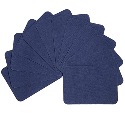 AXEN 12PCS Iron on Repair Patches, 100% Cotton Fabirc Mending Patches for Clothing, Pants, Dress, Shirts, Coats, Jeans and More, Dark Blue von AXEN