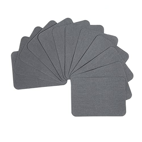 AXEN 12PCS Iron on Repair Patches, 100% Cotton Fabirc Mending Patches for Clothing, Pants, Dress, Shirts, Coats, Jeans and More, Dark Grey von AXEN