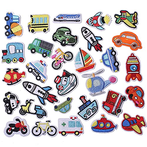 AXEN 30PCS Car Embroidered Iron on Patches DIY Accessories, Assorted Car Decorative Patches, Cute Sewing Applique for Jackets, Hats, Backpacks, Jeans von AXEN