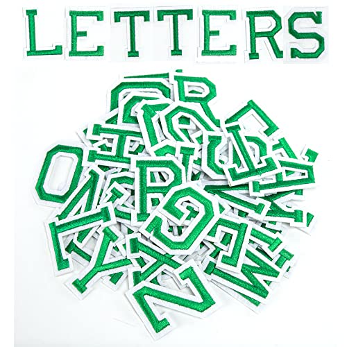 AXEN 52pcs Alphabet A to Z Patches, Iron on Sew on Letters for Clothes, Classic Green von AXEN