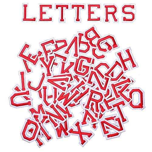 AXEN 52pcs Alphabet A to Z Patches, Iron on Sew on Letters for Clothes, Classic Red von AXEN