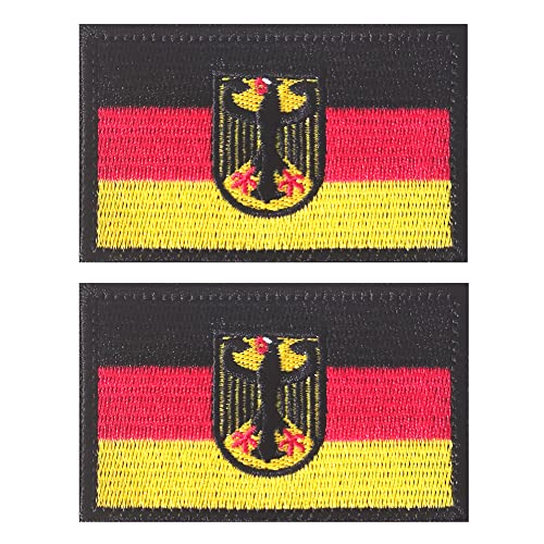 AXEN Germany Flag Patch, Embroidered German Eagle Flag Tactical Patches Hook and Loop Applique for Military Uniform Tactical Bag Jacket Jeans Hat von AXEN