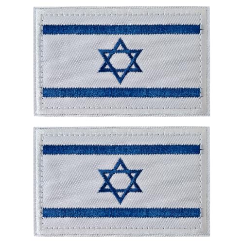 AXEN Israel Flag Patch Taktische Moral Israelische Flagge Loop und Haken Design Militär Uniform Emblem Patches 2 Stück von AXEN