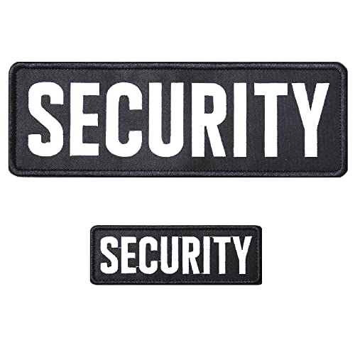 AXEN Security Embroidered Patches Large Loop and Hook Patch for Military Tactical Vest Uniform Jacket, Pack of 2 (One Large and One Small) von AXEN