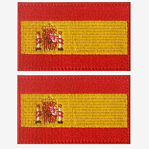 AXEN Spain Flag Patch, Embroidered Spanish Flag Tactical Patches Hook and Loop Applique for Military Uniform Tactical Bag Jacket Jeans Hat von AXEN