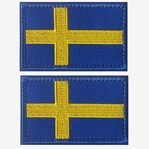 AXEN Swedish Flag Patch, Embroidered Swedish Flag Tactical Patches Hook and Loop Applique for Military Uniform Tactical Bag Jacket Jeans Hat von AXEN
