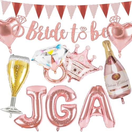 Jga Deko, Bride To Be Deko, 11 Stück Junggesellenabschied Frauen Deko inklusive Banner und Wiederverwendbar Deko, Jga Accessoires Frauen für Junggesellenabschied Mädelsabend Braut Party Deko von AXERHK