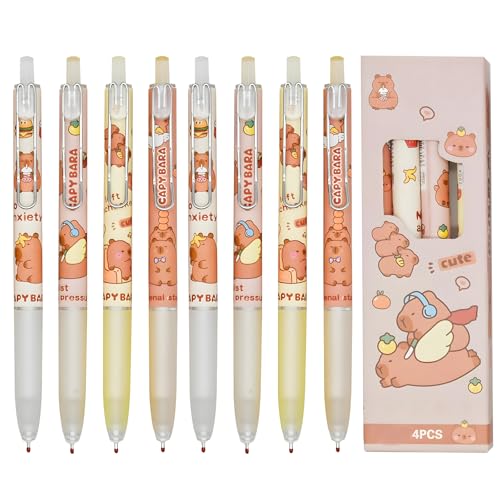 AXERHK Capybara Stifte, Kugelschreiber, 8 Stück Cartoon Tier Kugelschreiber, Kugelschreiber Mehrfarbig, Kugelschreiber Set für Studenten Geschenk Schule Bürobedarf Schulsachen von AXERHK