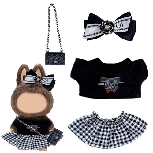 La-bu Puppe Kleidung, 4 Stück Puppenkleidung mit Bluse, Rock, Schleife und Tasche, ideal für Verschiedene Puppen, stylische Accessoires La-bu Puppe Kleidung, 4 Stück Puppenkleidung mit Bluse, Rock, Schleife und Tasche, ideal für Verschiedene Puppen, stylische Accessoires von AXERHK