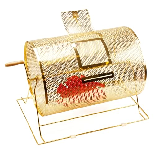 Tombola-Los-Spinner, manuelle Tombola-Trommel aus Messing mit hölzernem Drehgriff, Lotterie-Ziehmaschine, für Lose oder Tischtennisbälle, geräuschloses Design, für Veranstaltungen(Large) von AXGCAA