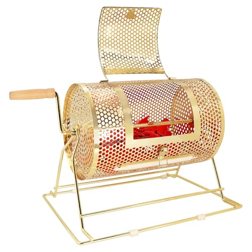 Tombola-Los-Spinner, manuelle Tombola-Trommel aus Messing mit hölzernem Drehgriff, Lotterie-Ziehmaschine, für Lose oder Tischtennisbälle, geräuschloses Design, für Veranstaltungen(Medium) von AXGCAA