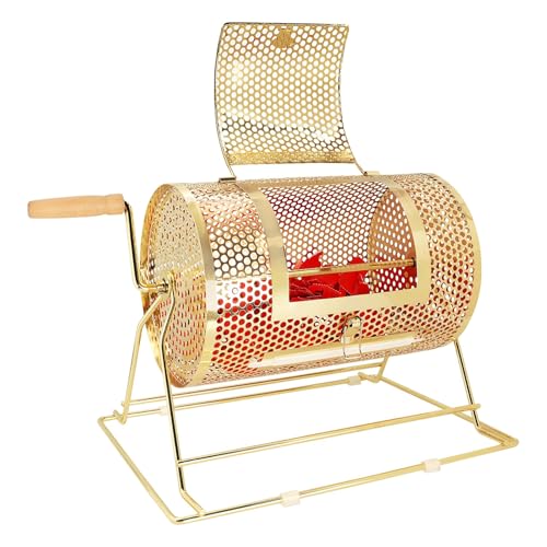 Tombola-Los-Spinner, manuelle Tombola-Trommel aus Messing mit hölzernem Drehgriff, Lotterie-Ziehmaschine, für Lose oder Tischtennisbälle, geräuschloses Design, für Veranstaltungen(Small) von AXGCAA