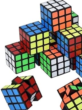 AXOBOG Stück Mini Zauberwürfel Set 2-tlg Cremeweiß - Kompakte Magic Cubes (5,3x5,3x5,3cm) für Kindergeburtstage & Reisespiele - Leichtes Denkspielzeug als Gastgeschenk oder - Rutschfeste von AXOBOG