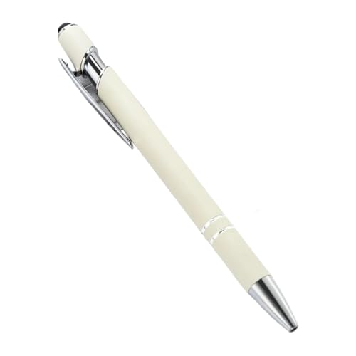 AXPTI 20–200 Kugelschreiber, Großhandel, Metall-Kugelschreiber, Touchscreen-Stift, Büro, Schule, Werbung, Stift, individuelles Logo, Text, Lasergravur (cremefarben, 200 Stück) von AXPTI