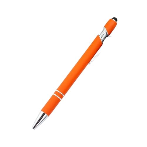 AXPTI 20–200 Stifte, Großhandel, Metall-Kugelschreiber, Touchscreen-Stift, Büro, Schule, Werbung, Stift, individuelles Logo, Text, Lasergravur, (Tangerine, 100 Stück) von AXPTI