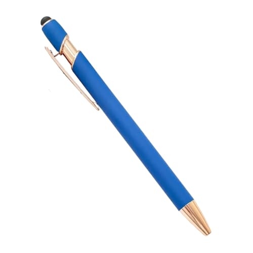AXPTI 20–200 Stifte, Großhandel, Metall-Kugelschreiber, Touchscreen-Stift, Büro, Schule, Werbung, Stift, individuelles Logo, Text, Lasergravur (Blau (Rose), 200 Stück von AXPTI