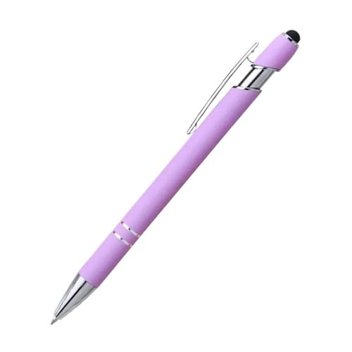 AXPTI 20–200 Stifte, Großhandel, Metall-Kugelschreiber, Touchscreen-Stift, Büro, Schule, Werbung, Stift, individuelles Logo, Text, Lasergravur (Hellviolett, 200 Stück) von AXPTI