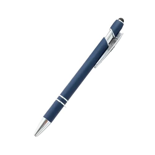 AXPTI 20–200 Stifte, Großhandel, Metall-Kugelschreiber, Touchscreen-Stift, Büro, Schule, Werbung, Stift, individuelles Logo, Text, Lasergravur (dunkelblau, 200 Stück) von AXPTI