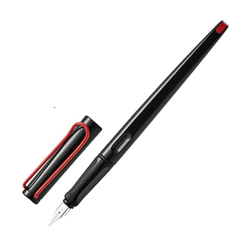 AXPTI 3 modische lange Füllfederhalter mit rotem großem Clip, EF/F extra feine Spitze, zum Schreiben, Schwarz/Silber/Weiß (3 Stück schwarz, F) von AXPTI
