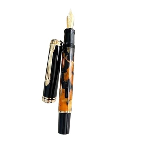 AXPTI Acryl-Füllfederhalter, weich, Nr. 6/35# F/M/B, 0,5/0,7 mm, gebogene Feder, Tintenstift, Studenten, Schreiben, Geschenkstift (E,0,5) von AXPTI
