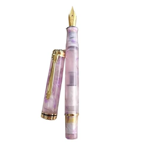 AXPTI Acryl-Füllfederhalter, weich, Nr. 6/35# F/M/B, 0,5/0,7 mm, gebogene Feder, Tintenstift, Studenten, Schreiben, Geschenkstift (S,0,5) von AXPTI