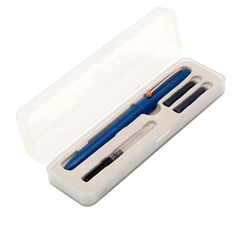 AXPTI EF Retro-Füllfederhalter, 0,38 mm, Geschenkbox, Federschreiber für Schule, Schreibwaren, Büro, Kunstbedarf (blau) von AXPTI