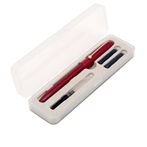AXPTI EF Retro-Füllfederhalter, 0,38 mm, Geschenkbox, Federschreiber für Schule, Schreibwaren, Büro, Kunstbedarf (rot) von AXPTI