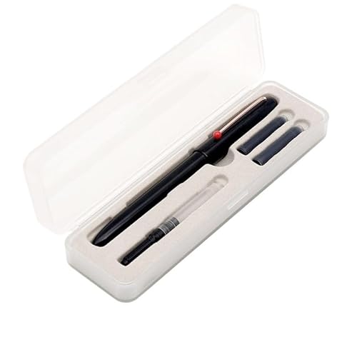 AXPTI EF Retro-Füllfederhalter, 0,38 mm, Geschenkbox, Federschreiber für Schule, Schreibwaren, Büro, Kunstbedarf (schwarz) von AXPTI