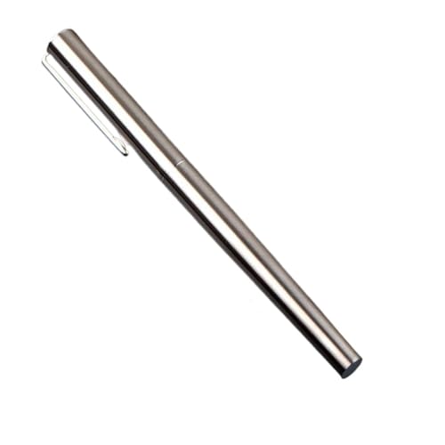 AXPTI Edelstahl-Füllfederhalter, Schwarz / Silber, glattes Schreiben, extra feine Kugelschreiber, Tinte, elegante Kalligraphie-Stifte für Schule (Silber) von AXPTI