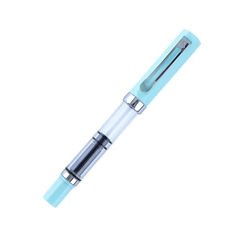 AXPTI Füllfederhalter, Kolben, Kunststoff-Tintenstift, EF/F-Feder, silberfarbener Clip, Business, Schreibwaren, Büro, Schulbedarf (Blau, EF) von AXPTI