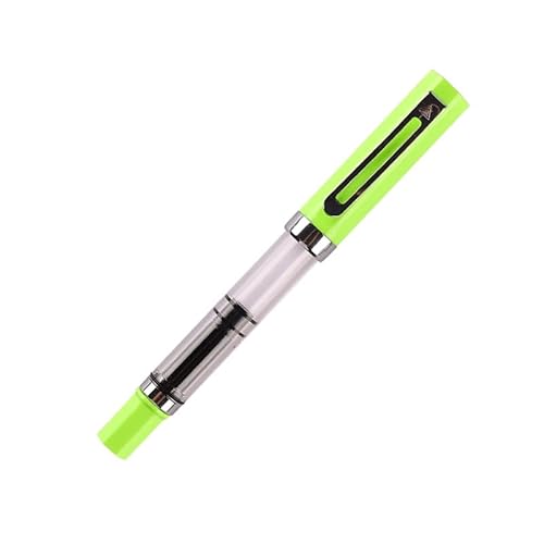 AXPTI Füllfederhalter, Kolben, Kunststoff-Tintenstift, EF/F-Spitze, silberfarbener Clip, Business, Schreibwaren, Büro, Schulbedarf (Grün, F) von AXPTI