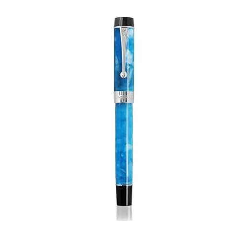 AXPTI Füllfederhalter aus Kunstharz, Iridum EF/F/M/gebogene Feder mit Konverter, goldfarben/silberfarbener Clip, für Büro, Büro, Schreibstift (19) von AXPTI