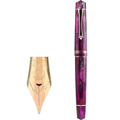 AXPTI Füllfederhalter aus Kunstharz, bunt, goldener Clip, 0,5 mm, F-Spitze, Schreibstifte, Büro, Schule, Schreibwaren, Geschenkstifte (A) von AXPTI