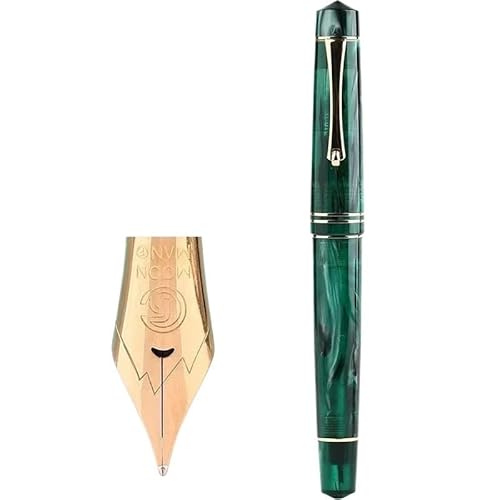 AXPTI Füllfederhalter aus Kunstharz, bunt, goldener Clip, 0,5 mm, F-Spitze, Schreibstifte, Büro, Schule, Schreibwaren, Geschenkstifte (C) von AXPTI