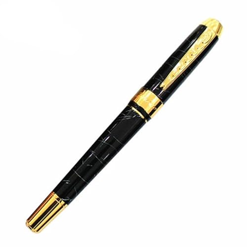 AXPTI Füllfederhalter im klassischen Stil, goldfarbener Clip, Metall, luxuriöses Business-Geschenk, 0,5 mm, Tinte zum Schreiben (05) von AXPTI