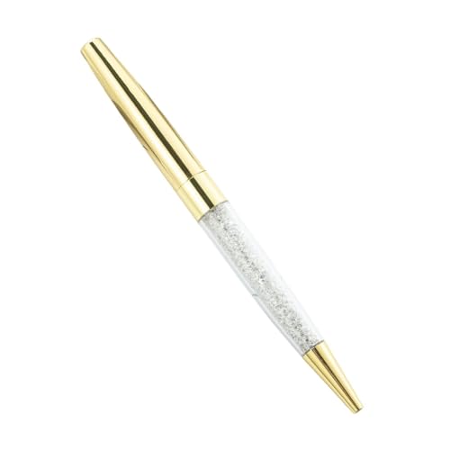 AXPTI Kristall-Kugelschreiber, Schreibwaren, Büro, Schule, Verdrehung, Metallrolle, Rotgold, personalisierbar, mit Logo-Namen (Gold, Blau), 50 Stück von AXPTI