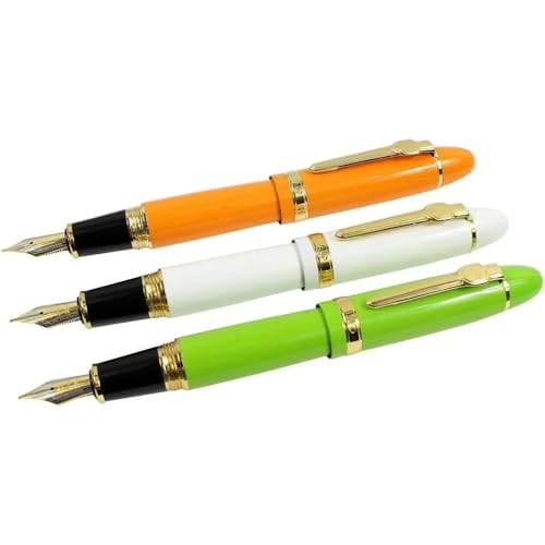 AXPTI Luxus-Füllfederhalter-Set mit gebogener Spitze, 1,0 mm, Kalligraphie-Stifte für Büro- und Schulbedarf, 3 Stück (C,0,7 mm gerade Feder) von AXPTI