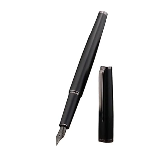 AXPTI Metall-Füllfederhalter EF/F/M, Feder, Retro-Design, Metallmaterial, eleganter Clip, Schreibwaren, Büro, Schulbedarf, Geschenk, Schreibwaren (Schwarz, F) von AXPTI