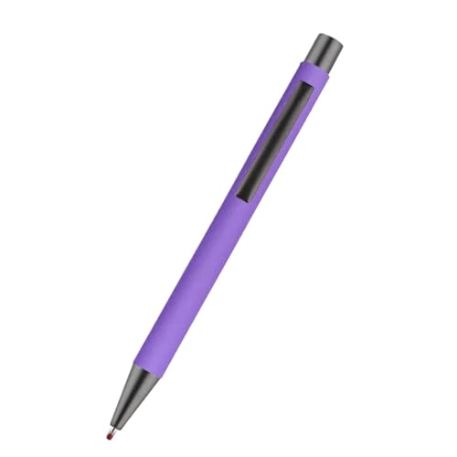 AXPTI Metall-Kugelschreiber, Werbungsstift, Gummi-Textur, individuelles Logo, Textgravur, Lasergravur, personalisierbarer Namen-Logo-Stift (Hellviolett) von AXPTI