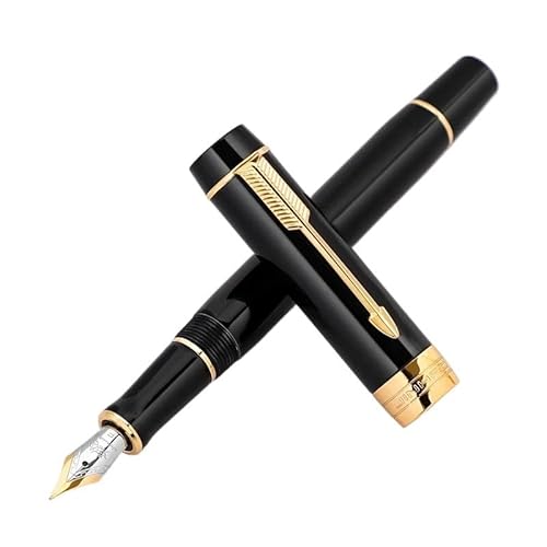 AXPTI Mini-Füllfederhalter aus Holz mit goldenem Clip, feine Spitze, Schreibtinte, Stift, Schule, Bürobedarf, Schreibwaren (G) von AXPTI