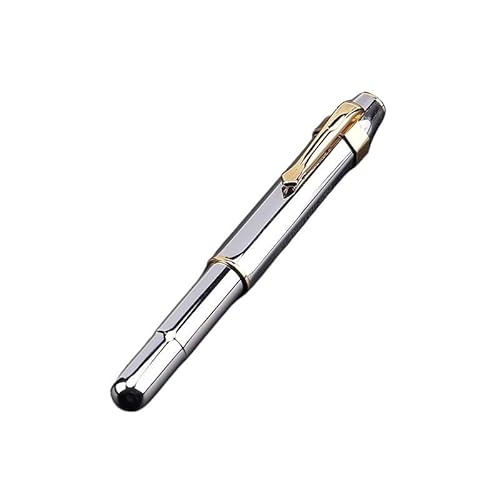 AXPTI Mini-Füllfederhalter aus Messing, Vintage-Stil, kurz, mit freiliegender oder kapuze Feder, für Büro, Schule, Schreibwaren, tragbare Tintenstifte (04, F (freiliegende Feder) von AXPTI