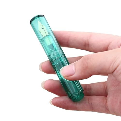 AXPTI Tragbarer Mini-Füllfederhalter aus Kunstharz, Grün-Weiß, Iridium, F-Feder 0,5 mm, Handfläche, kurze Tinte, Schreiben, Büro, Geschenk-Set (02) von AXPTI