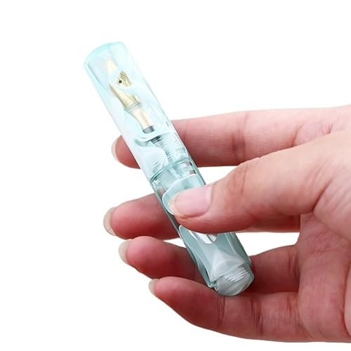 AXPTI Tragbarer Mini-Füllfederhalter aus Kunstharz, Grün-Weiß, Iridium, F-Feder 0,5 mm, Handfläche, kurze Tinte, Schreiben, Büro, Geschenk-Set (04) von AXPTI