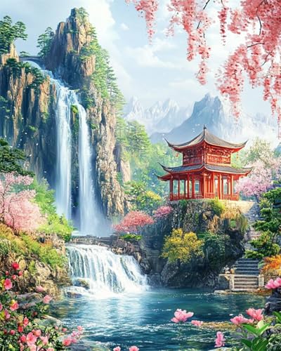 11CT Cross Stitch Kit Cartoon-Wasserfall,Blumen,Bäume Und Architektonische Landschaft Gezähltes Kreuzstich-Set Mit Stempel Für Erwachsene,Anfänger,Anfänger,Fortgeschrittene,Einfache 40x50cm 11CT Cross Stitch Kit Cartoon-Wasserfall,Blumen,Bäume Und Architektonische Landschaft Gezähltes Kreuzstich-Set Mit Stempel Für Erwachsene,Anfänger,Anfänger,Fortgeschrittene,Einfache 40x50cm von AYAOYANGGO